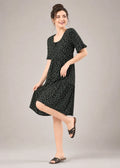 Black Ditsy Floral Short Nighty