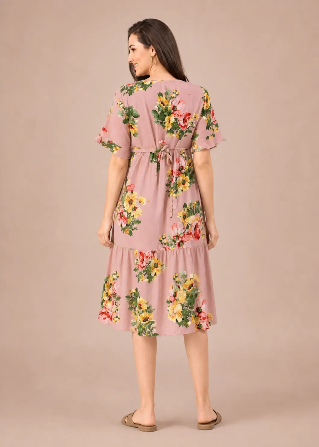 Dusty Pink Floral Short Nighty