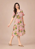 Dusty Pink Floral Short Nighty