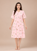 Pink Bow Print Short Nighty