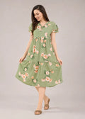 Sage Green Large Floral Short Nighty