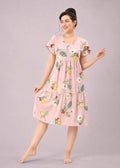 Pink Lemon Print Short Nighty