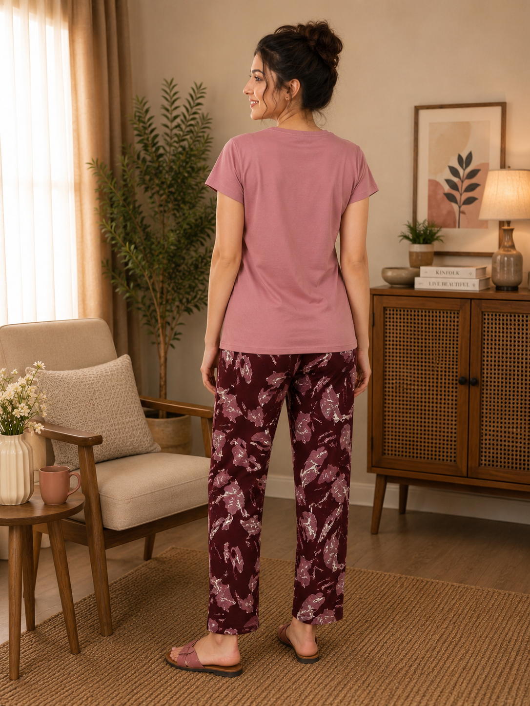 Peach Beautiful Nightsuit Set