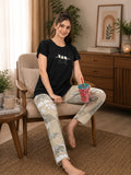 Black Makes You Happy Nightsuit Set