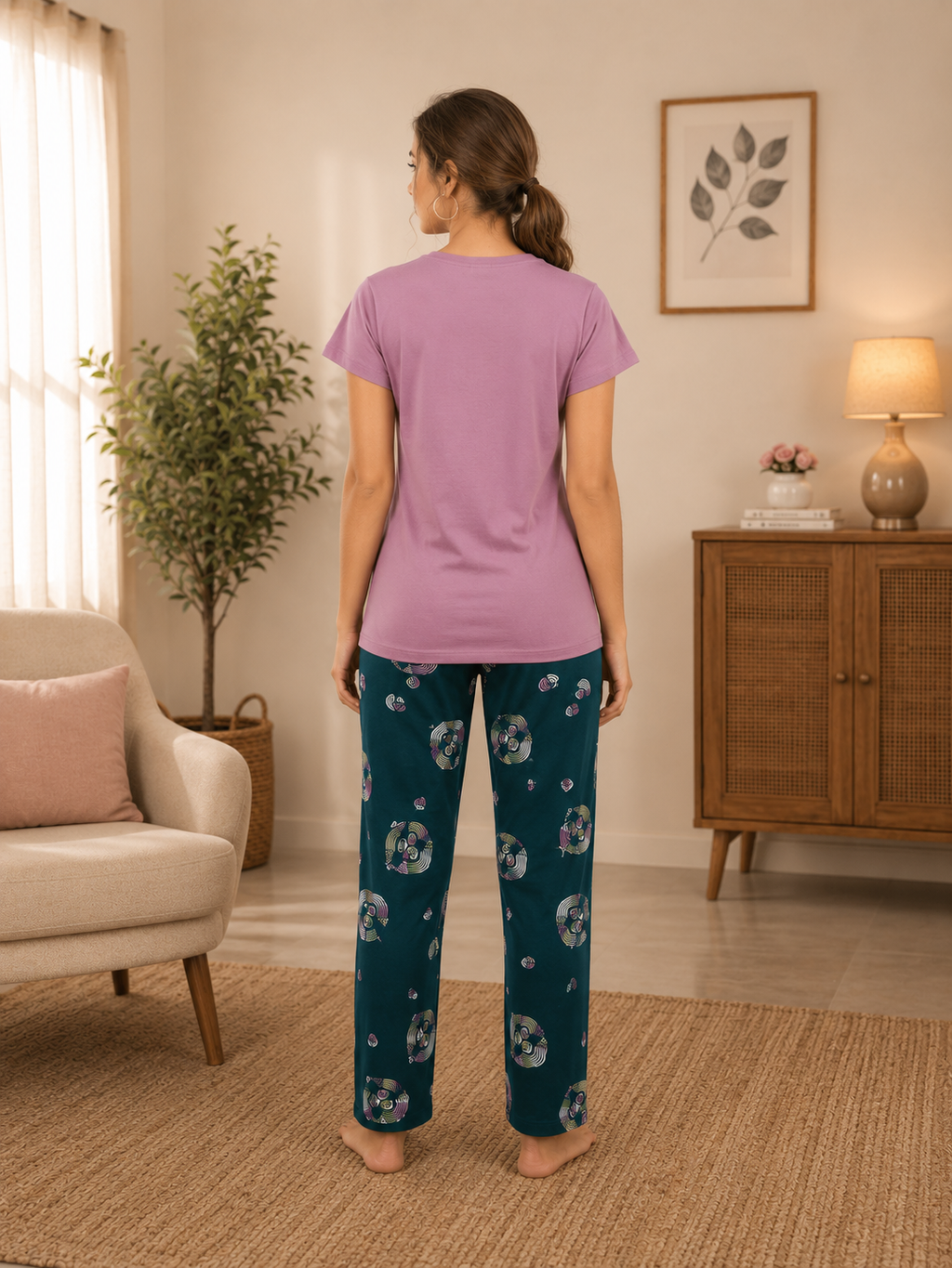 Dusty Mauve Focus Nightsuit Set