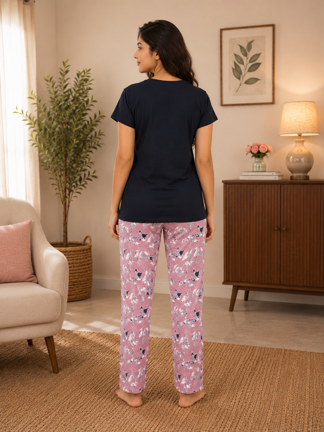 Navy Blue Beautiful Nightsuit Set