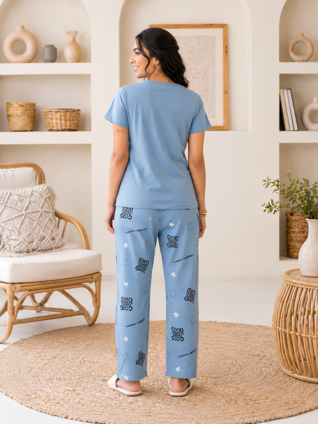 Light Blue Night Suit