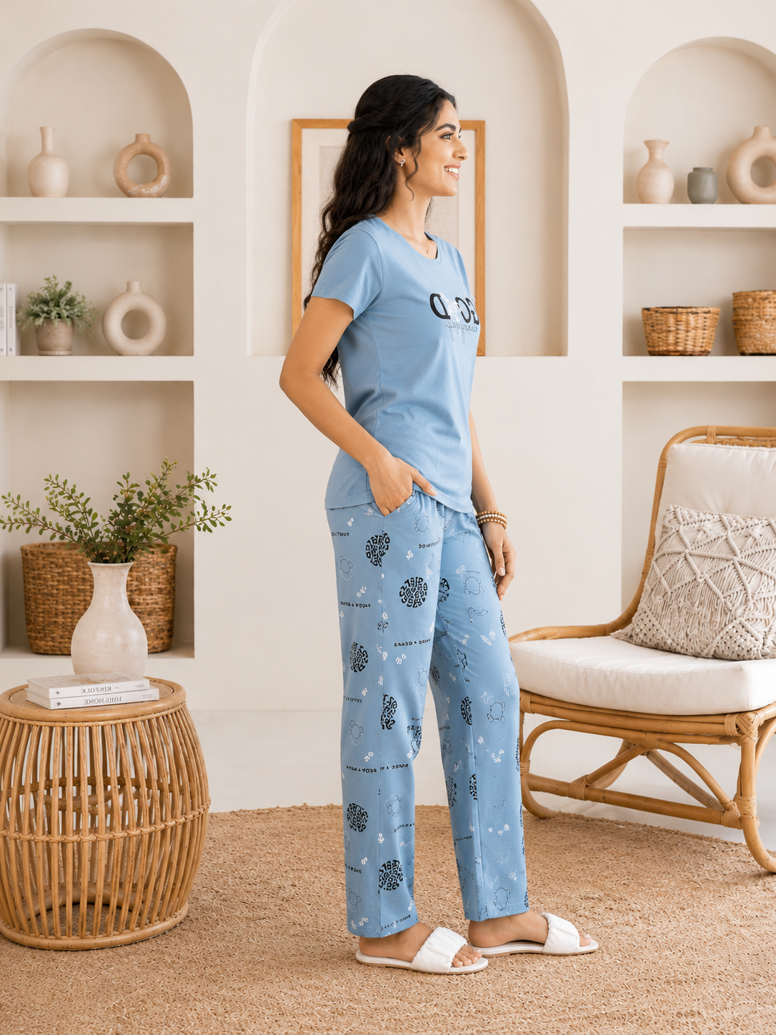 Light Blue Night Suit