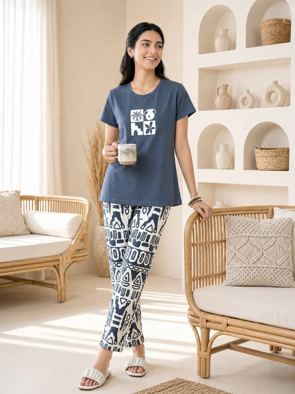 Blue Calm Mood Night Suit