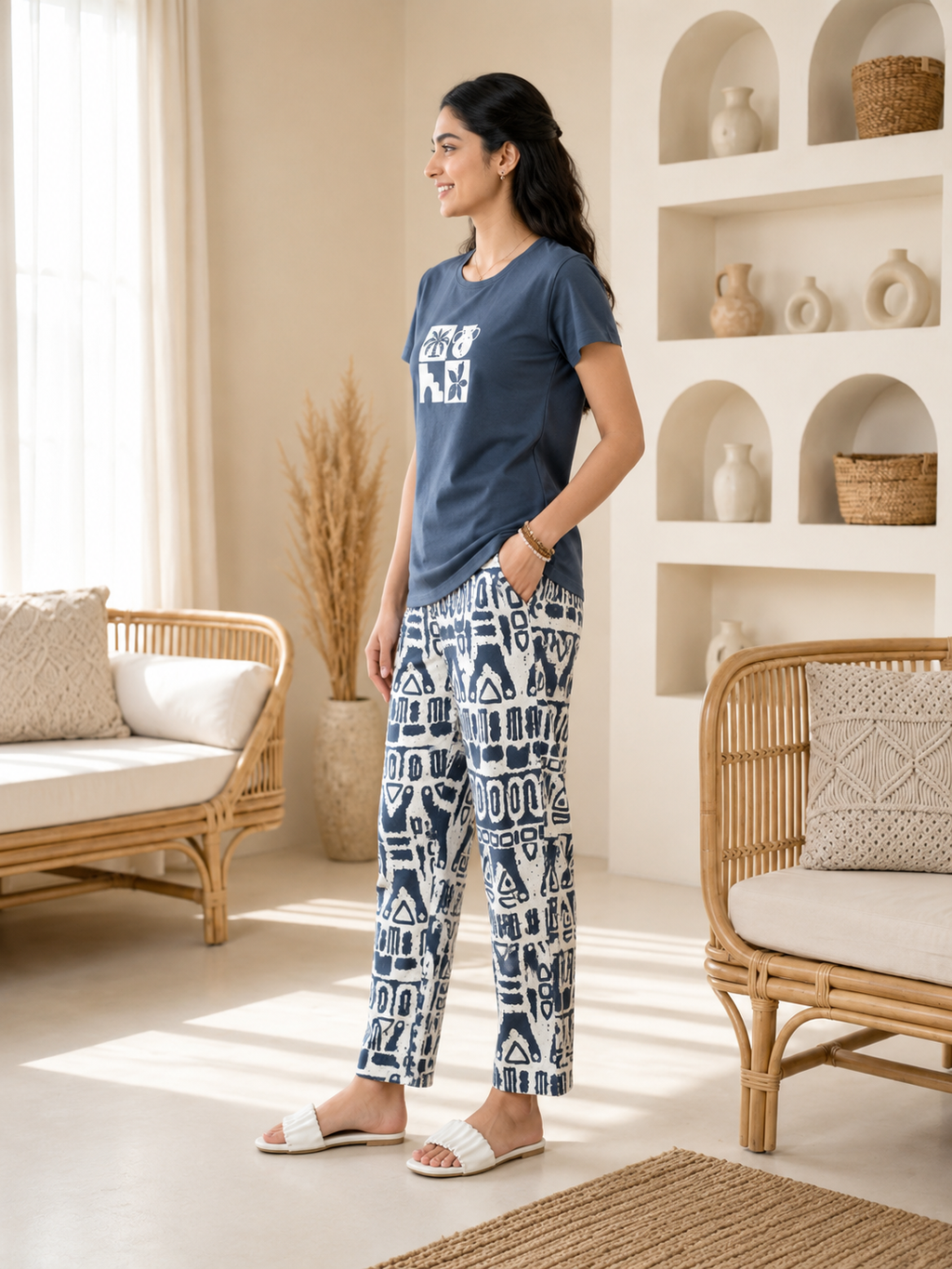 Blue Calm Mood Night Suit
