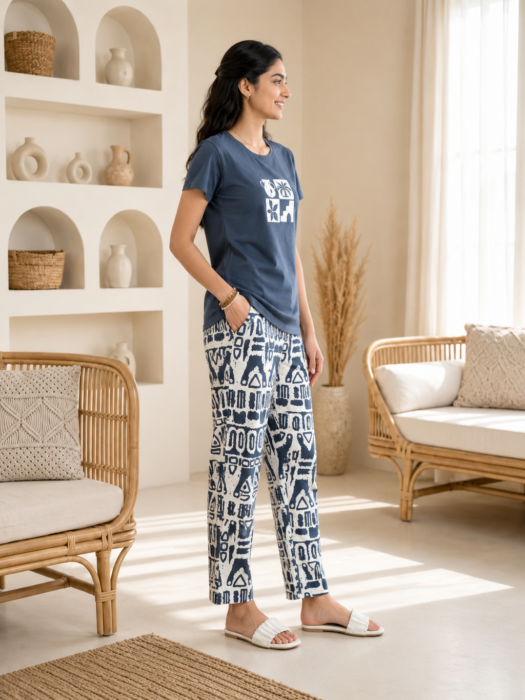 Blue Calm Mood Night Suit