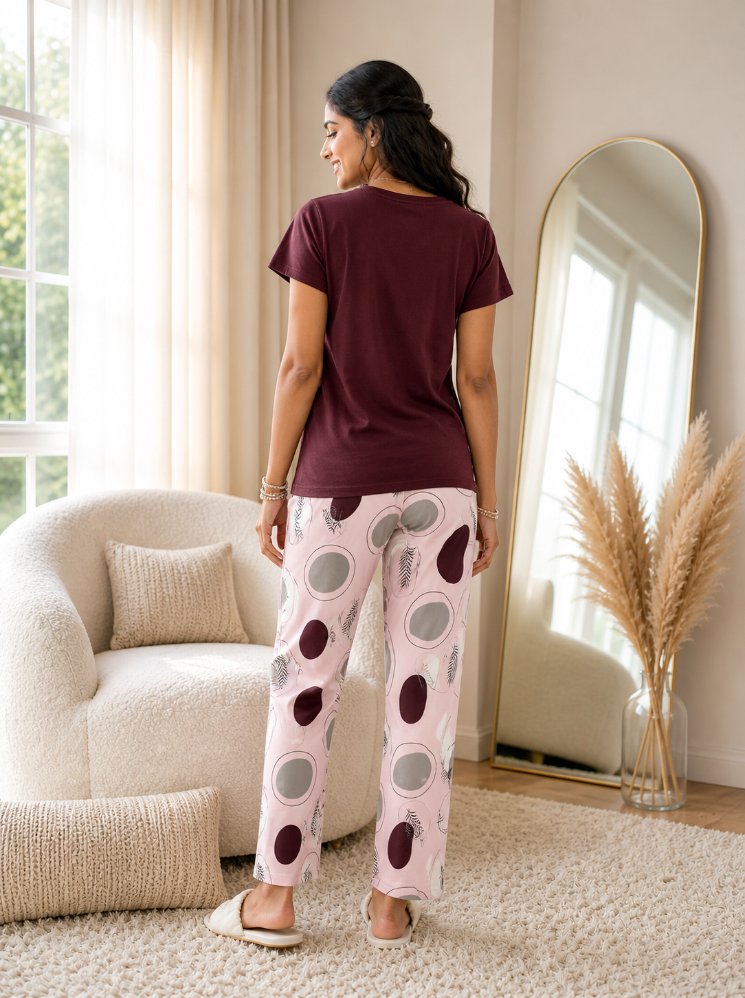 Burgundy Faithful Night Suit