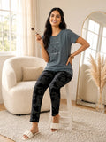 Grey & Black Matisse Night Suit