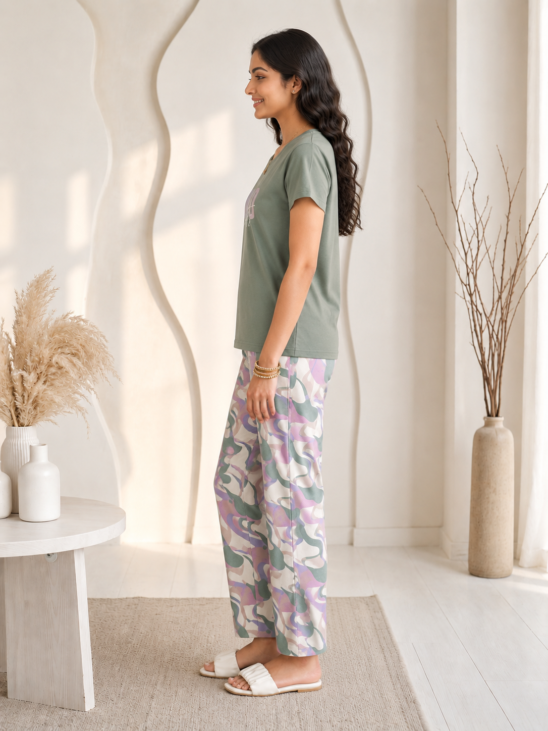 Sage Wild Hearts Night Suit