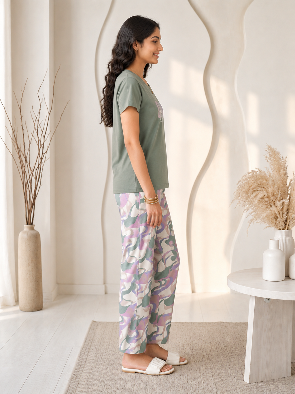 Sage Wild Hearts Night Suit