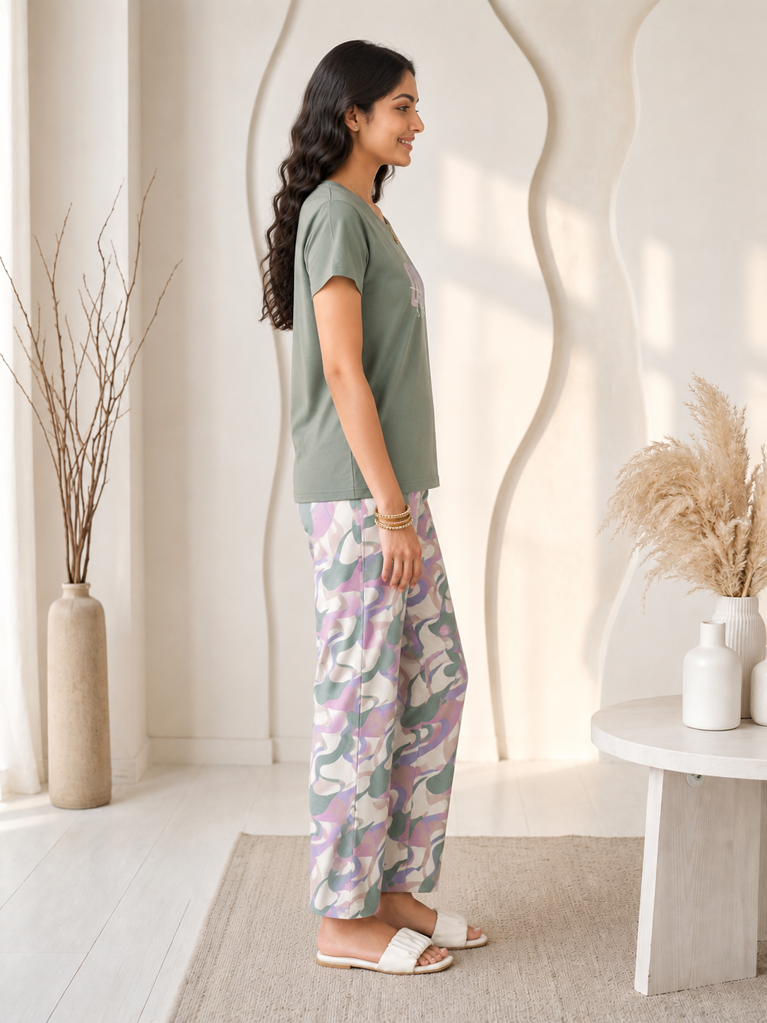 Sage Wild Hearts Night Suit