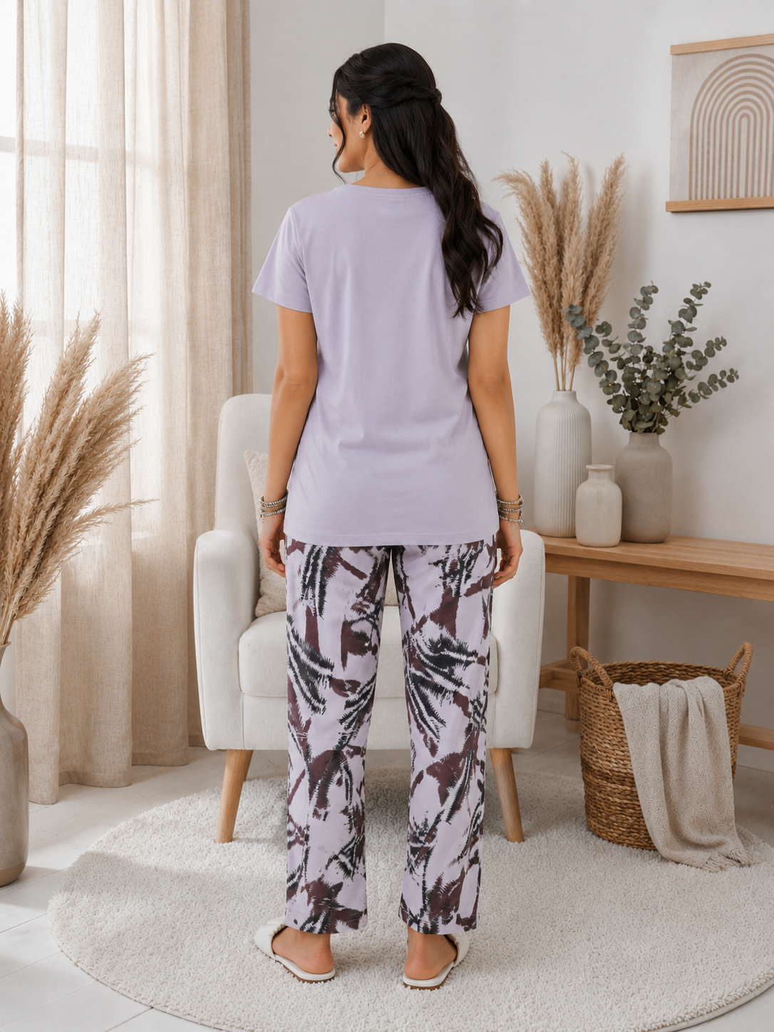 Lavender Now What Night Suit