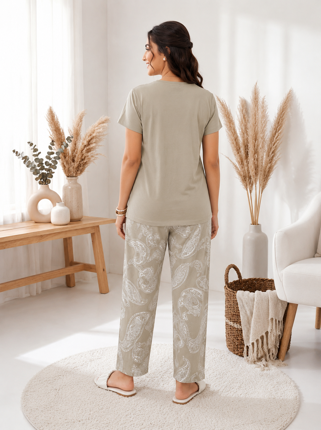 Sage Paisley Night Suit