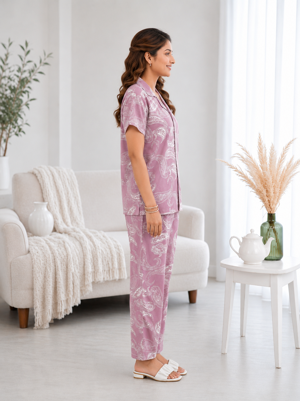 Lilac Paisley Pyjama Set