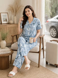 Powder Blue Floral Pyjama Set