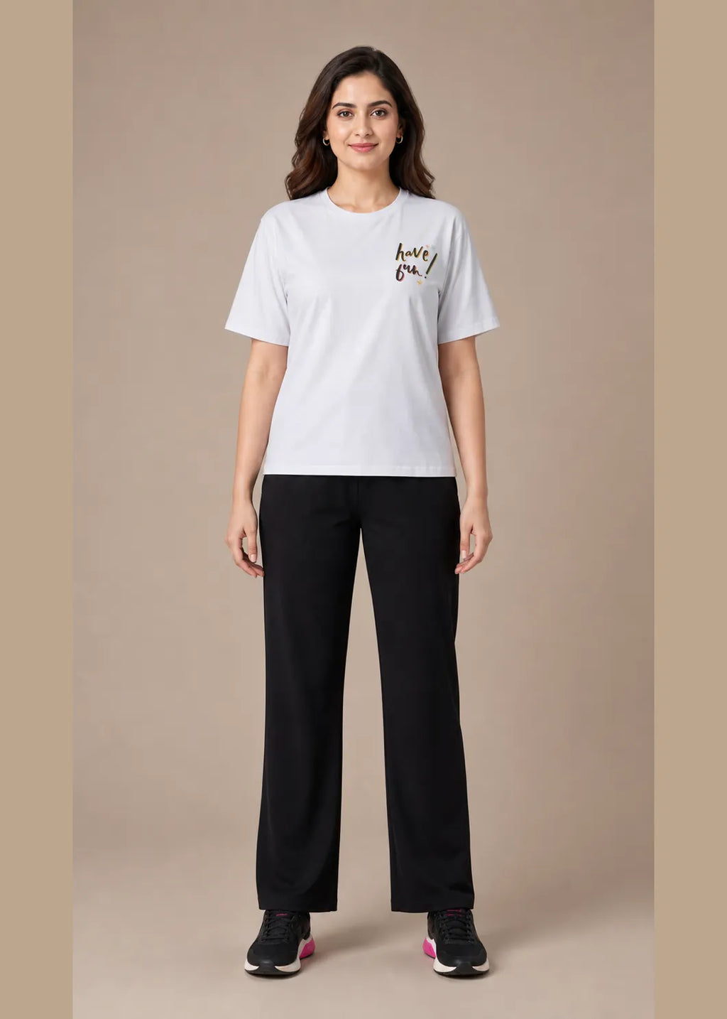 White Typographic Slogan Travelwear Set