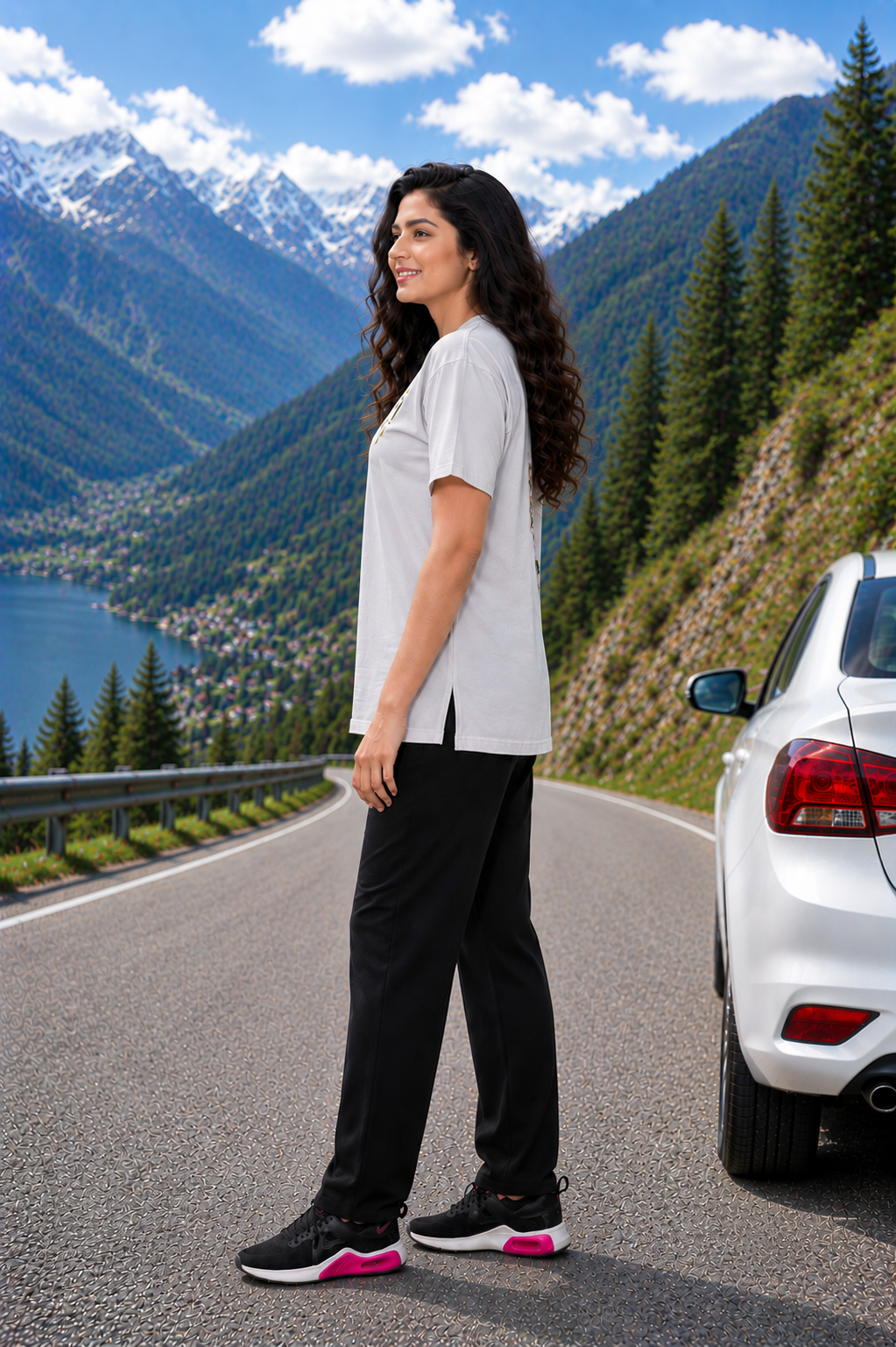White Typographic Slogan Travelwear Set