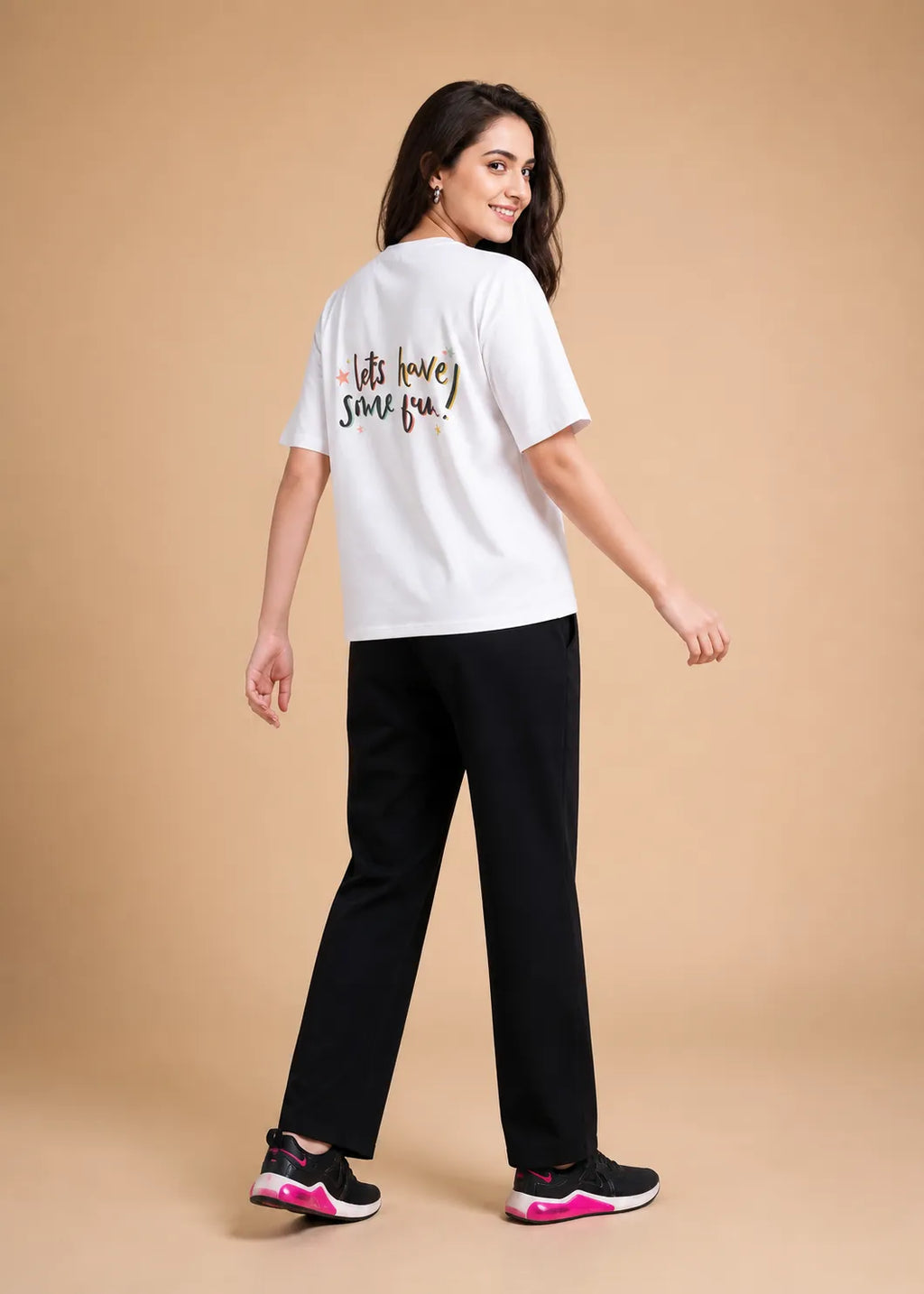 White Typographic Slogan Travelwear Set