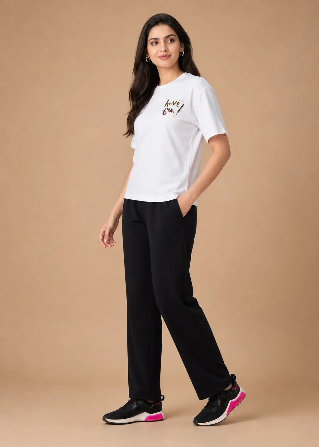 White Typographic Slogan Travelwear Set