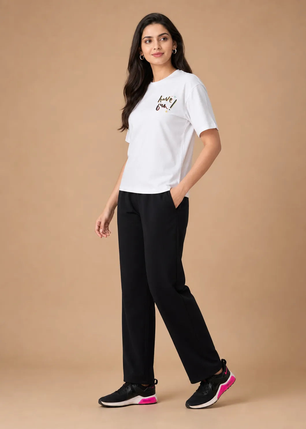 White Typographic Slogan Travelwear Set