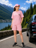 Pink Spooky Graphic Travelwear Short Set