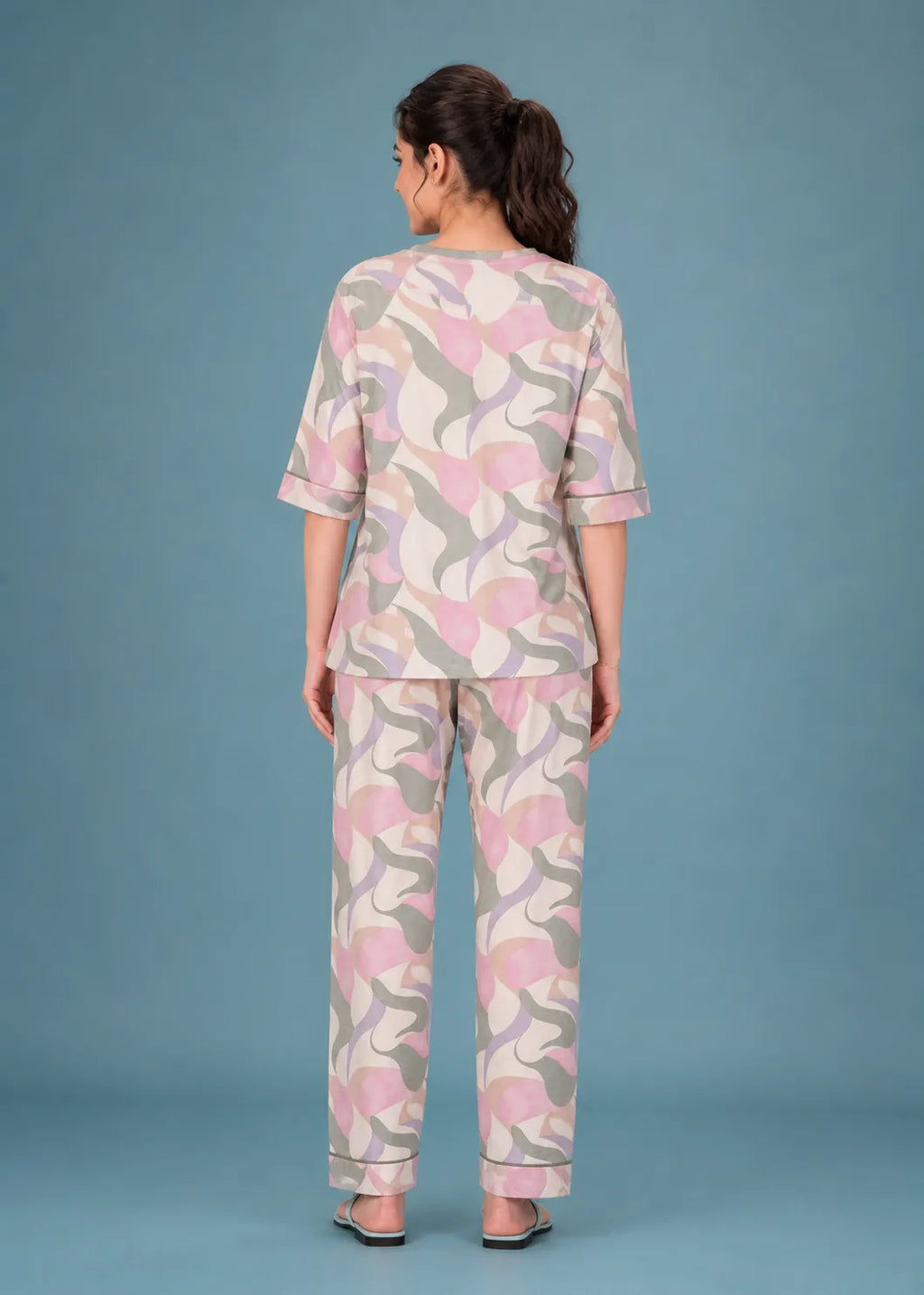 Multicolor Abstract Camo Loungewear Set