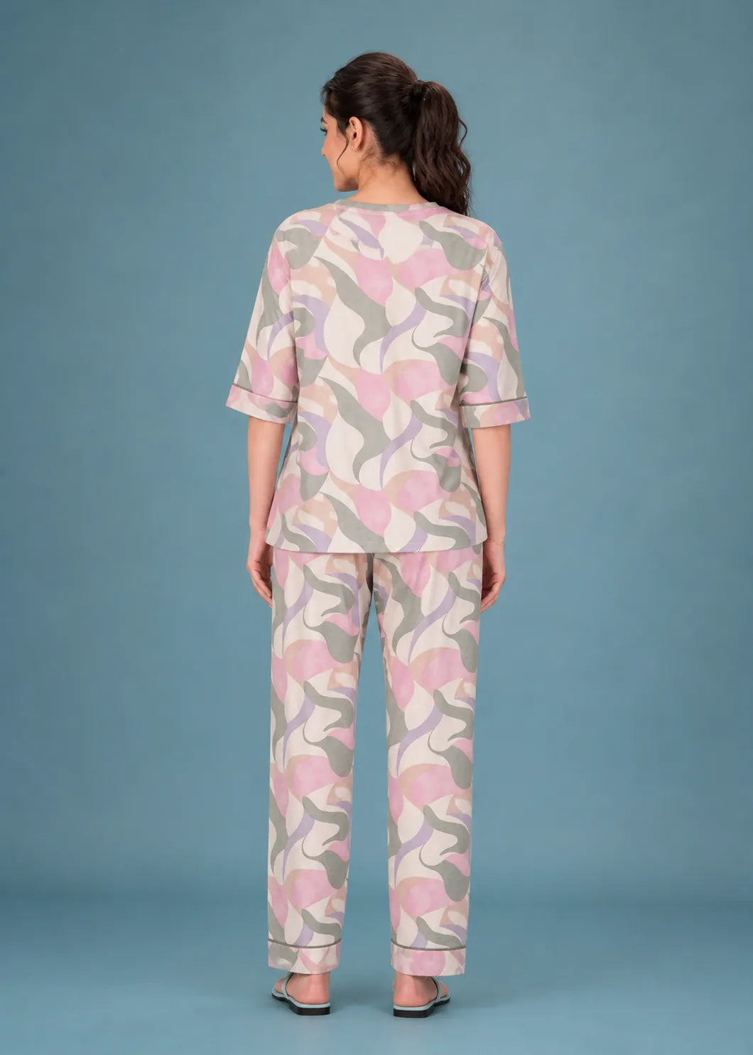 Multicolor Abstract Camo Loungewear Set
