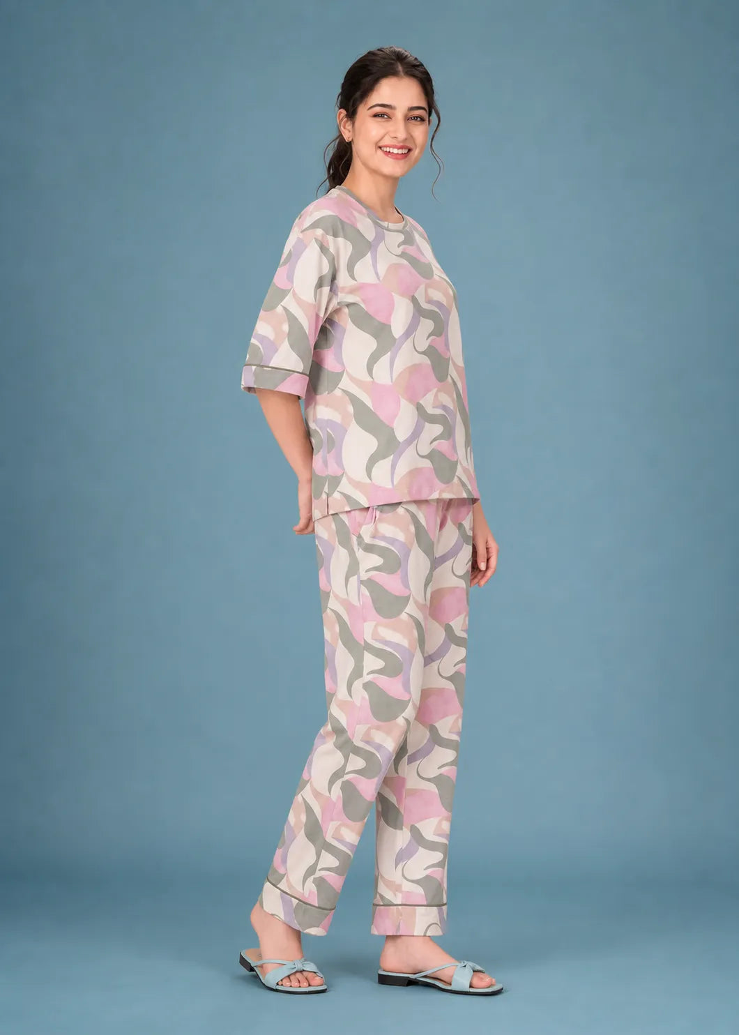 Multicolor Abstract Camo Loungewear Set