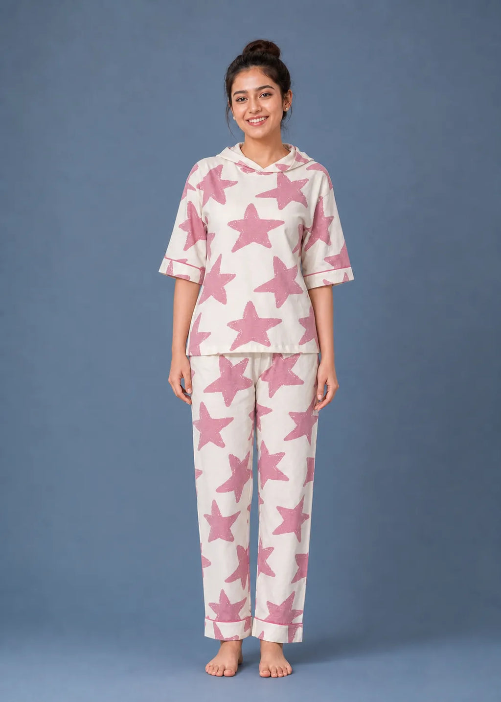 Pink Star Print Loungewear Set