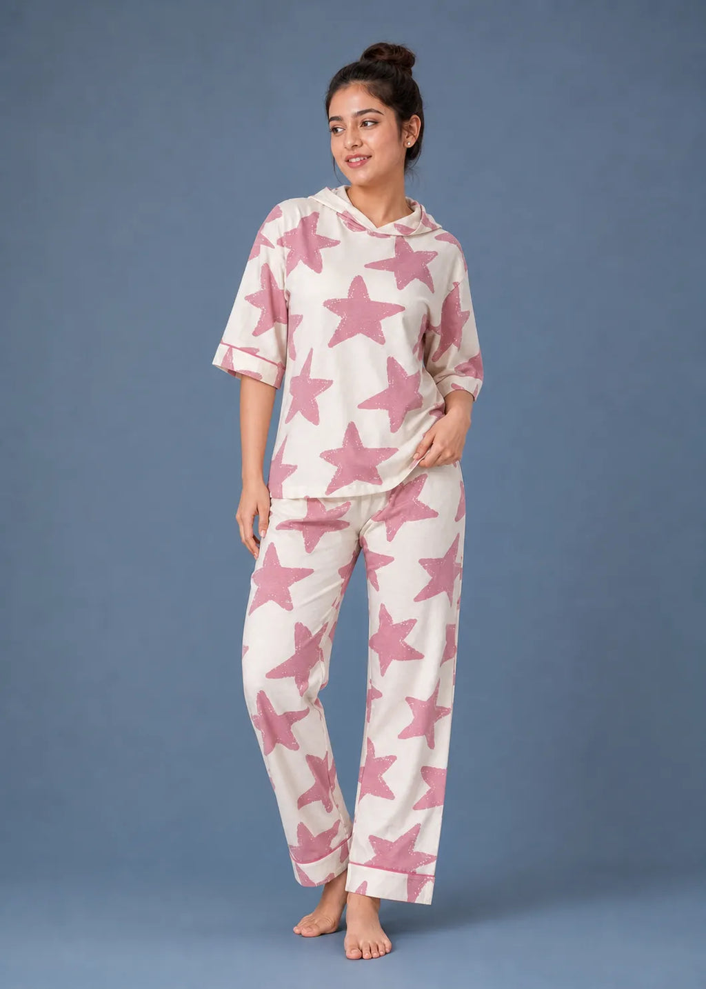 Pink Star Print Loungewear Set