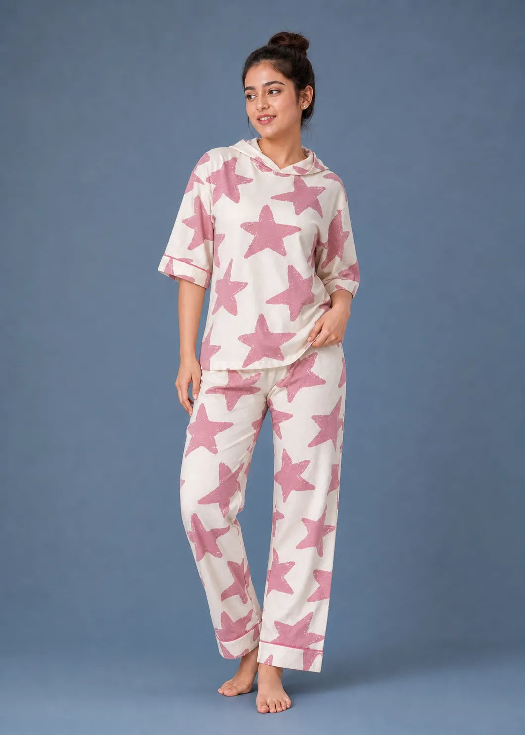 Pink Star Print Loungewear Set