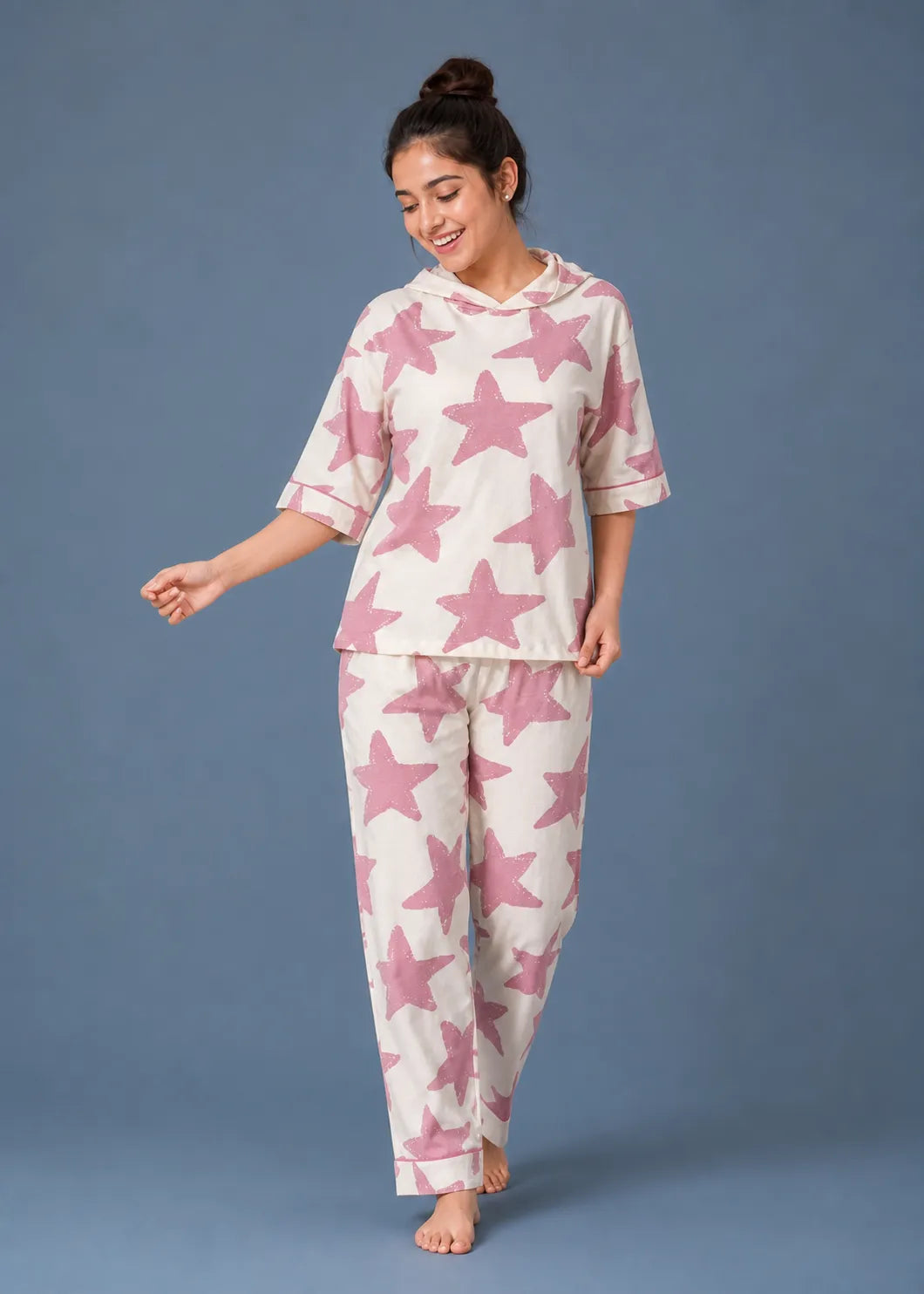 Pink Star Print Loungewear Set