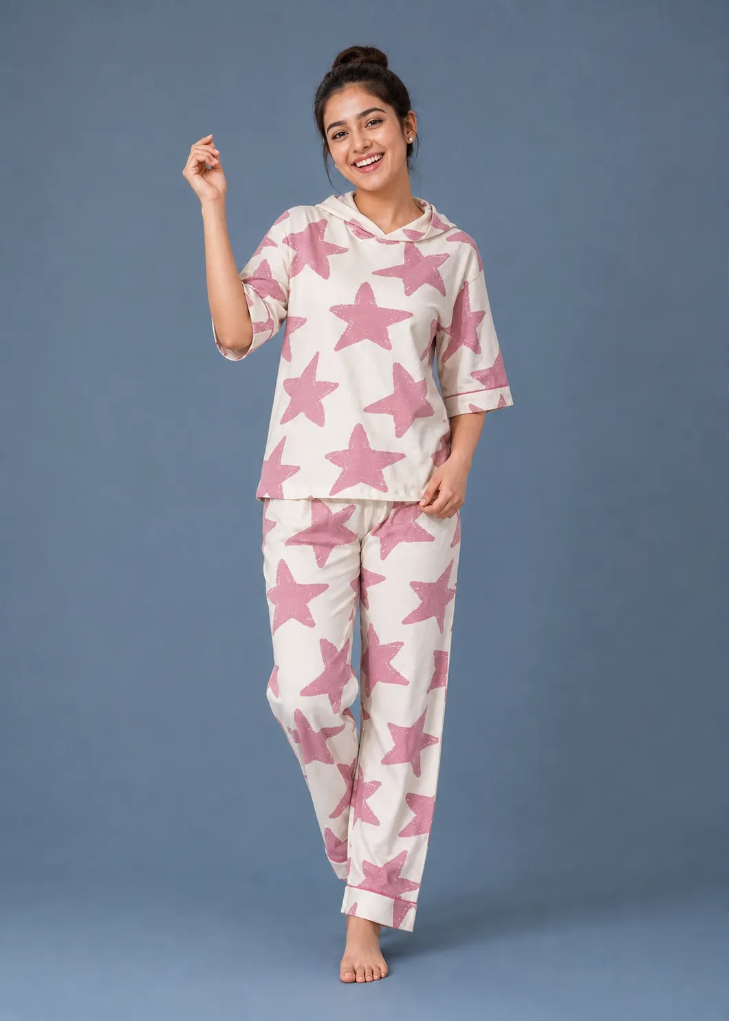 Pink Star Print Loungewear Set