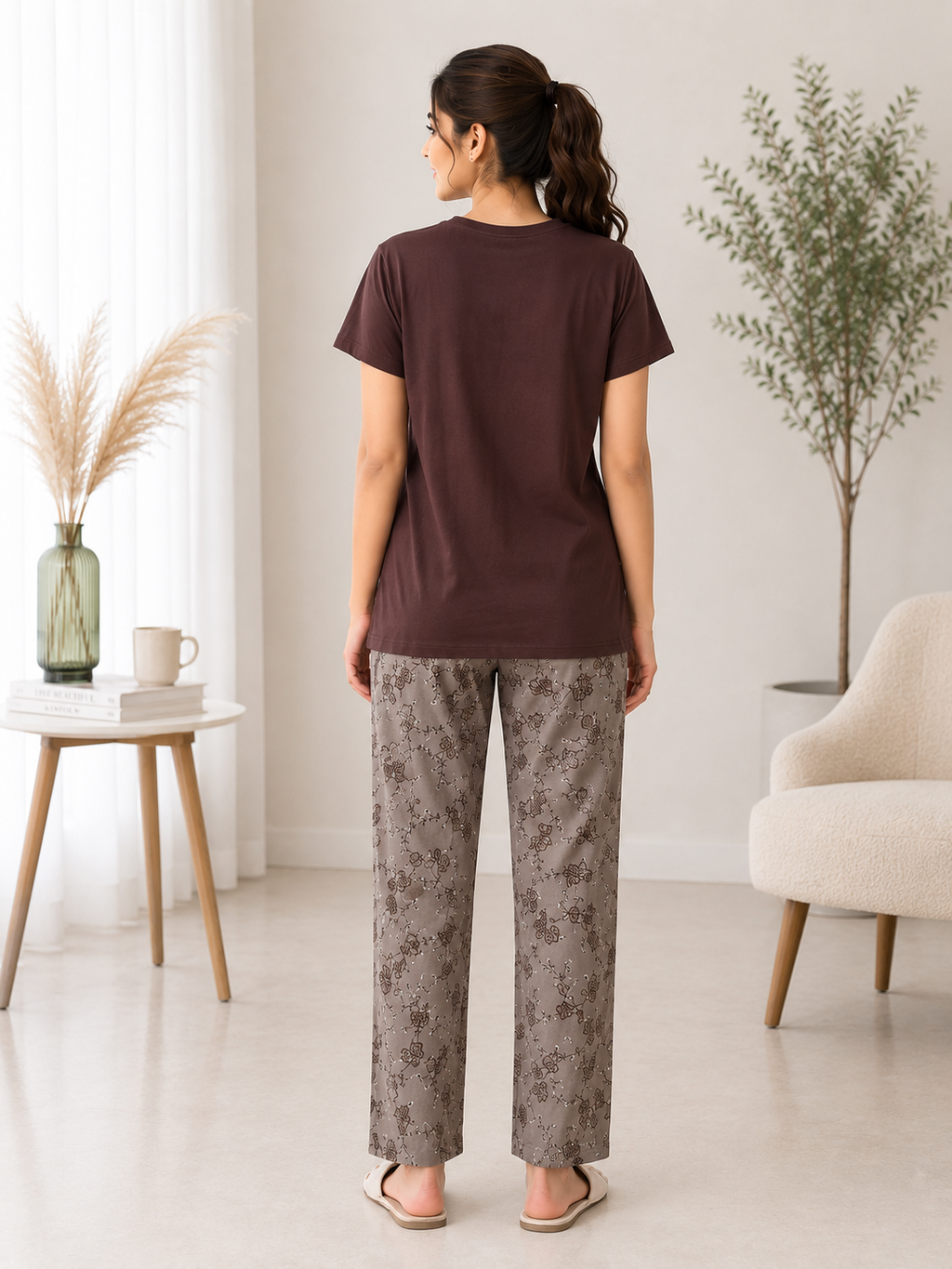 Coffee Brown Everything Nightsuit Set