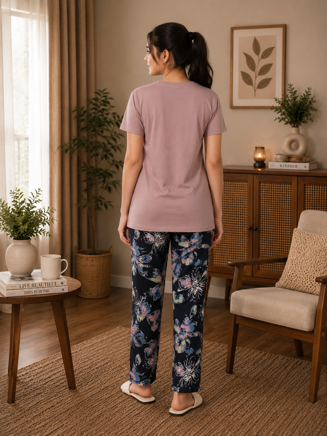 Dusty Pink Think Spring Nightsuit Set