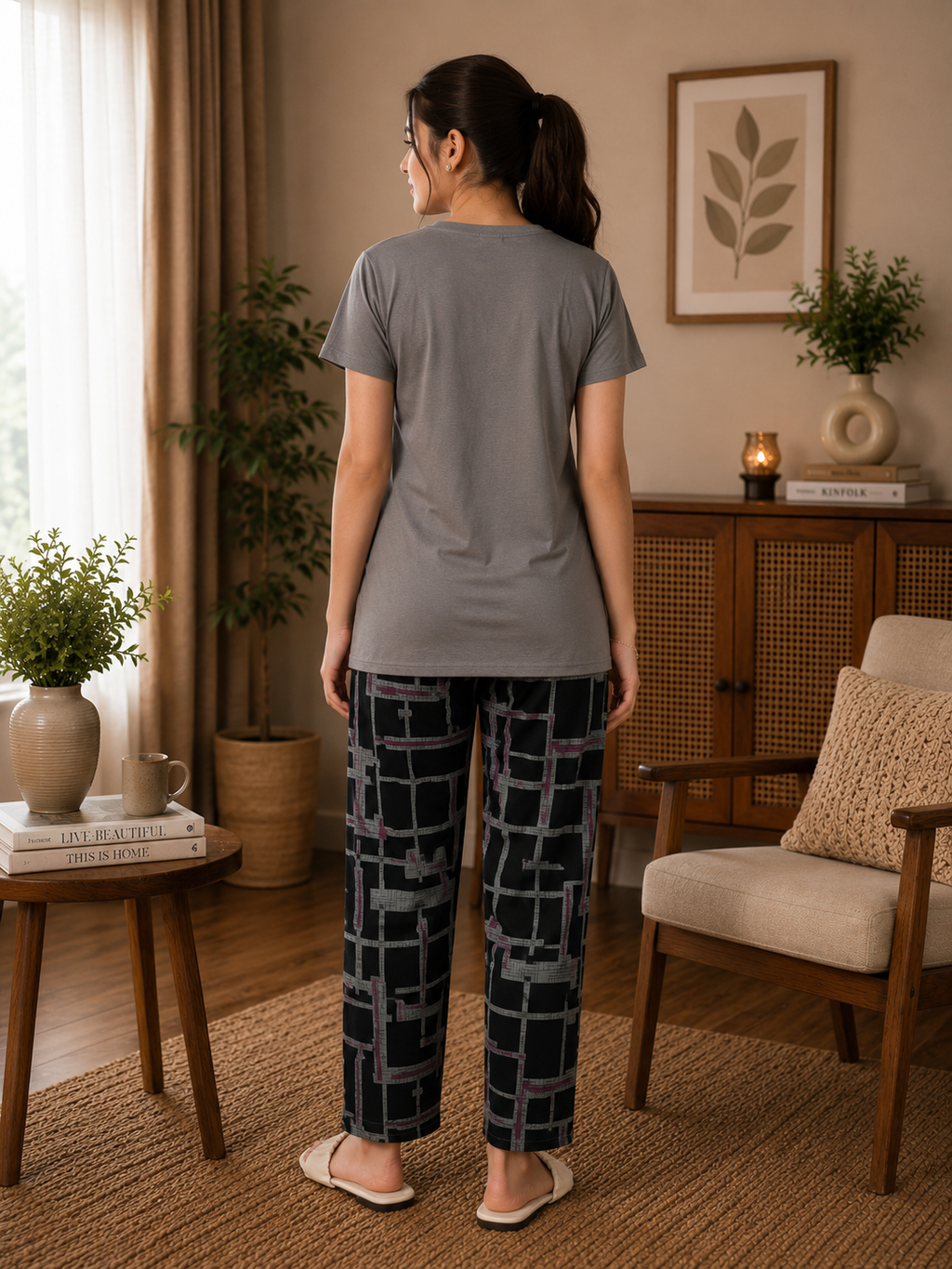 Grey Mindset Is Everything Nightsuit Set