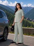 Sage Side Stripe Travel Set