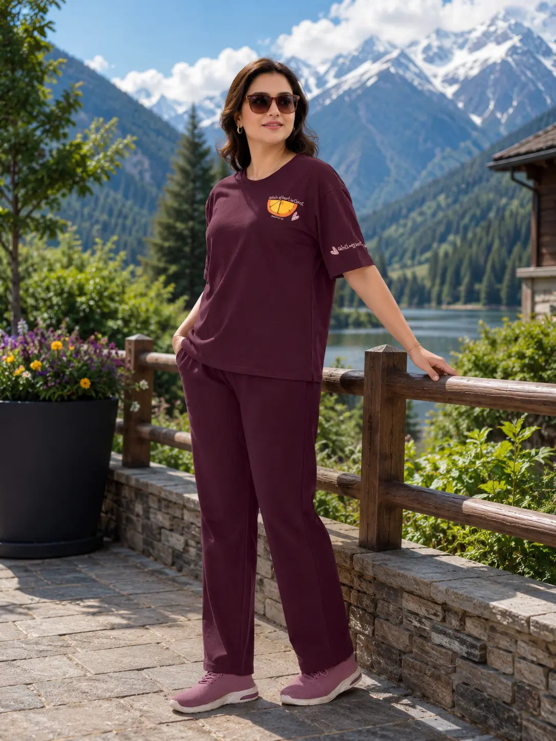 Burgundy Orange Slice Travel Set