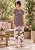 Mocha Abstract Print Nightsuit Set