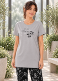 Grey Floral Soul Nightsuit Set