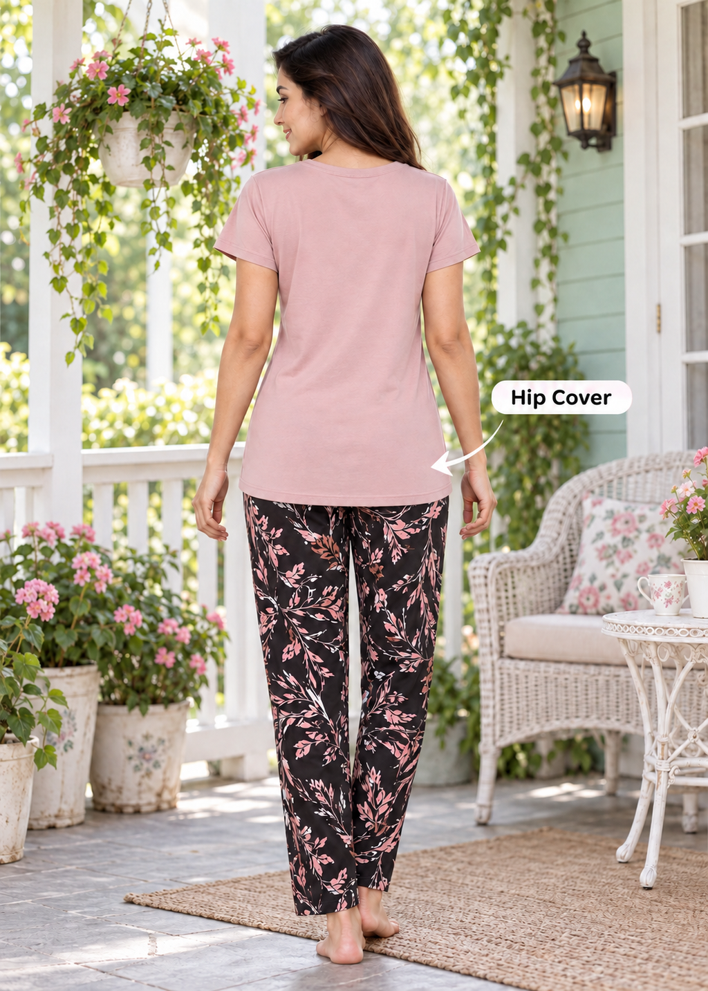 Blush Pink Garden Nightsuit Set