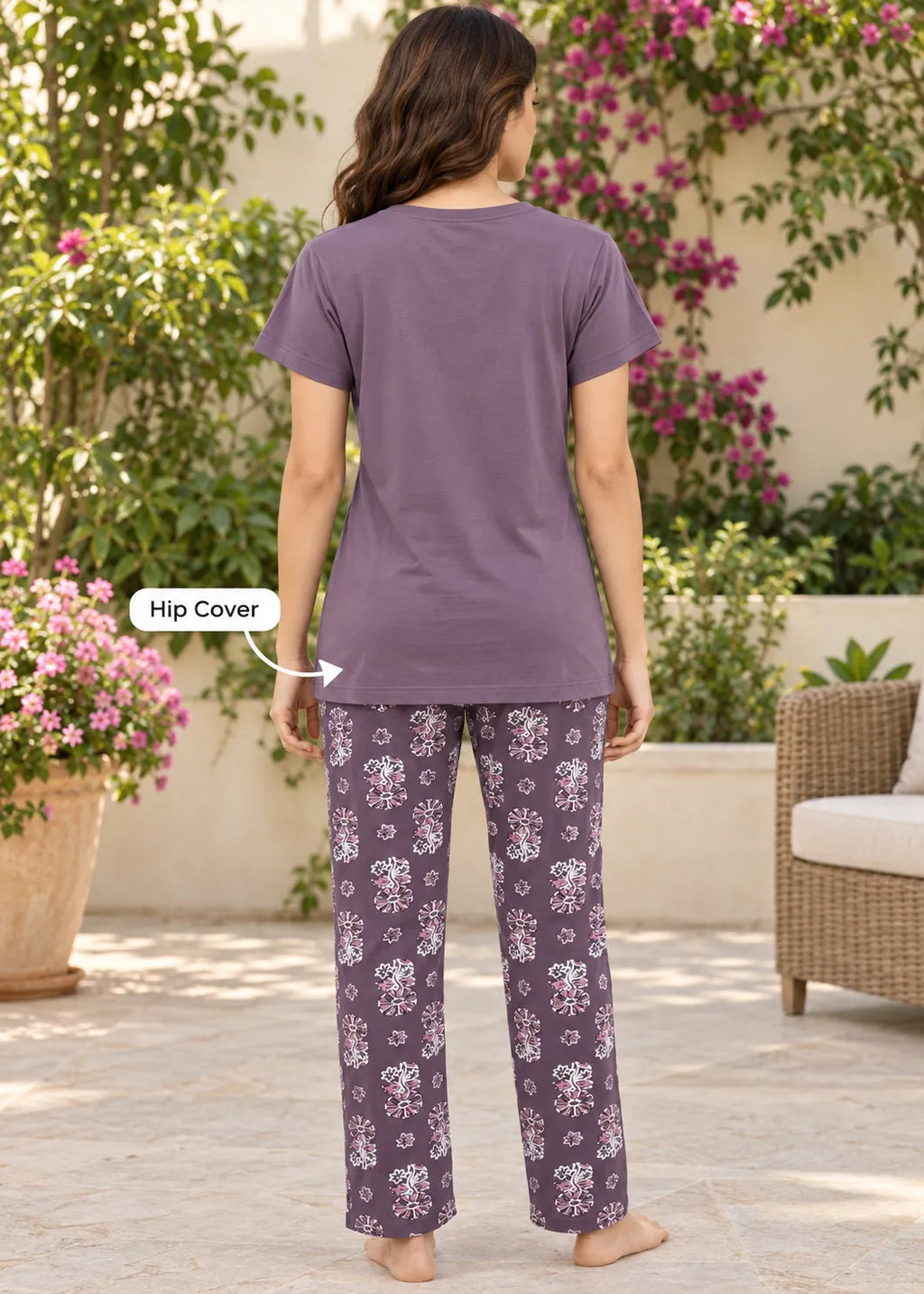 Mauve Flora de Musa Nightsuit Set