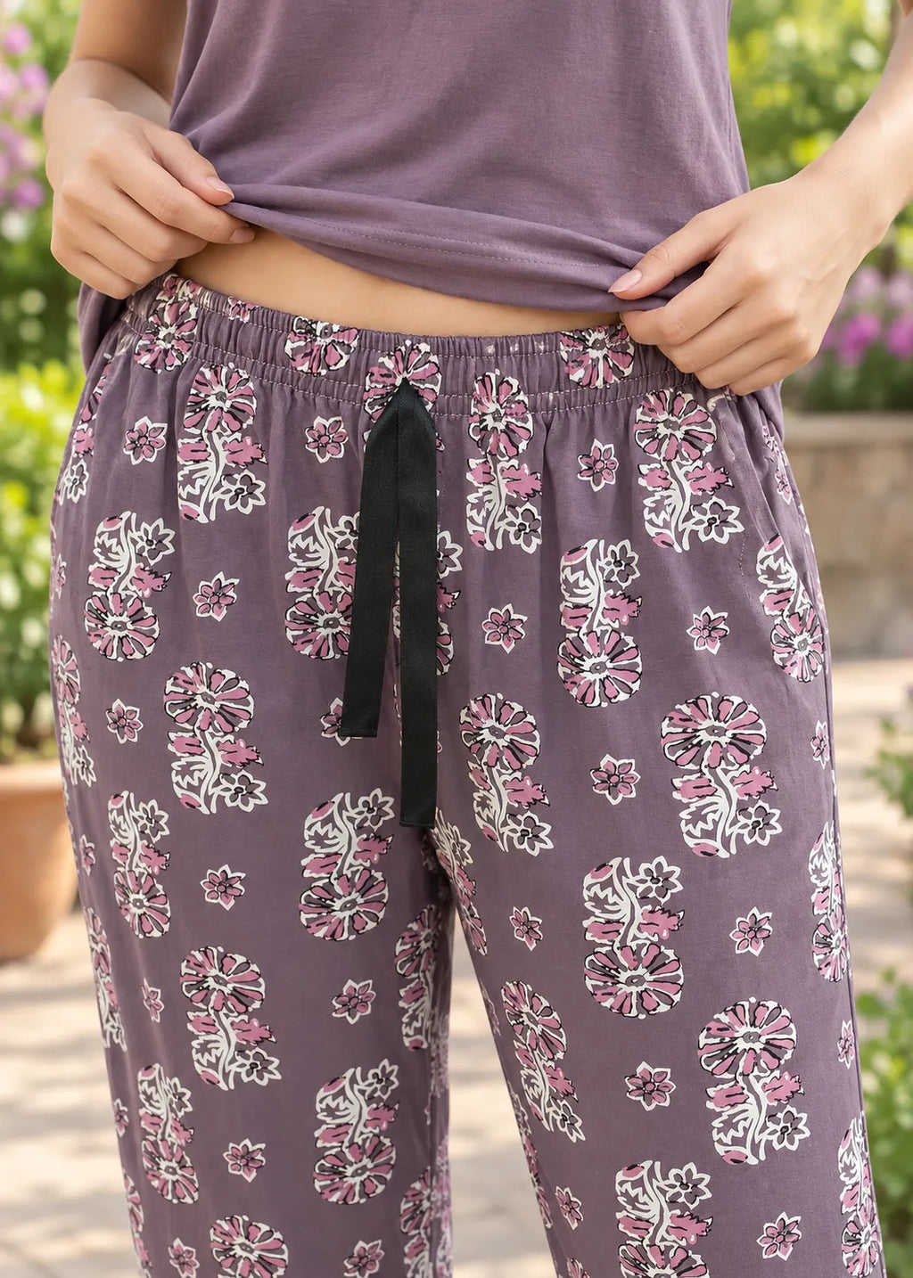 Mauve Flora de Musa Nightsuit Set