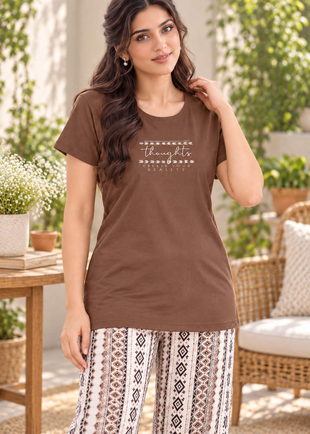 Brown Thoughts Nightsuit Set