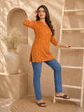 Red Abstract Hosiery Kurti